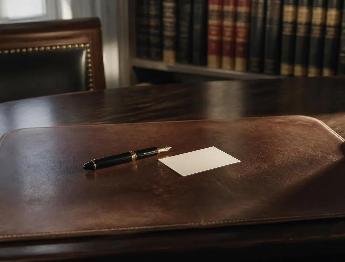 Attorney handing over business card